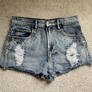 Forever 21 Rhinestone Jean Shorts